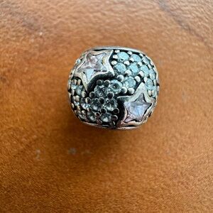 Silver Pink Star Pandora Charm